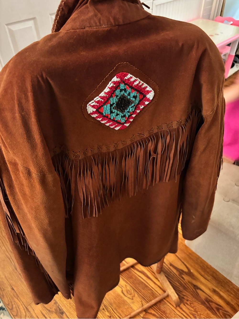 VTG Pia Rucci Brown Suede Leather Jacket With Polyester Lining Size 8 - Picture 7 of 16